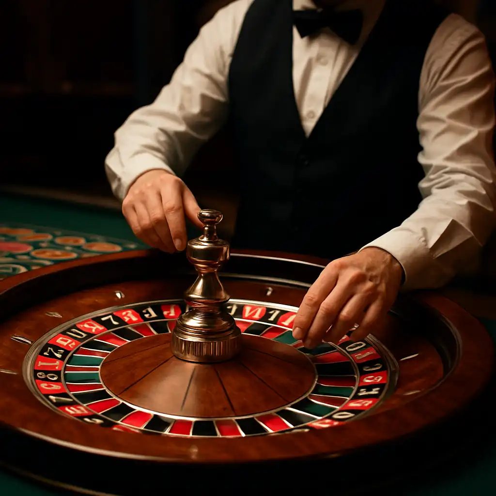 Live dealer roulette table streamed to the Westace live casino section